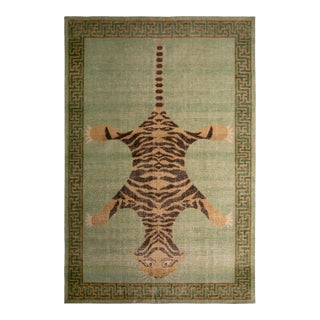 Rug & Kilim’s Oversized Tiger Rug in Green, 12x15 For Sale