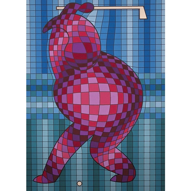Op Art 1980s Victor Vasaerly Golfer Variant #1 For Sale - Image 3 of 4