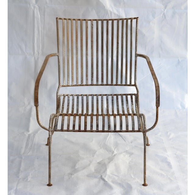 1940's French Wrought Iron Garden Chairs and Bench For Sale - Image 10 of 15