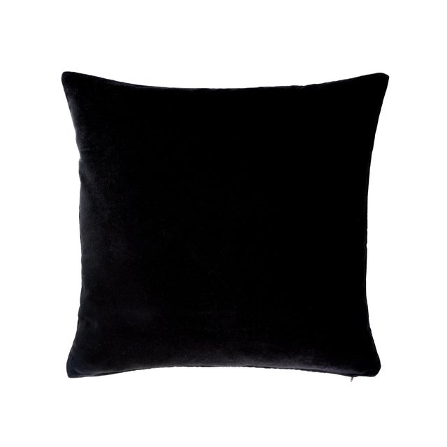 2020s Black Velvet Throw Pillow Cover With Gold Embroidery - Palazzo Collection,20 X 20 For Sale - Image 5 of 5
