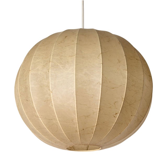 Large Beige Round Cocoon Pendant Light by Achille Castiglioni for Flos, 1960s For Sale