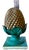 1960s Gold & Green Pinecone Finial Sculpture With Acanthus Leaf Motif and Square Plinth For Sale - Image 9 of 10