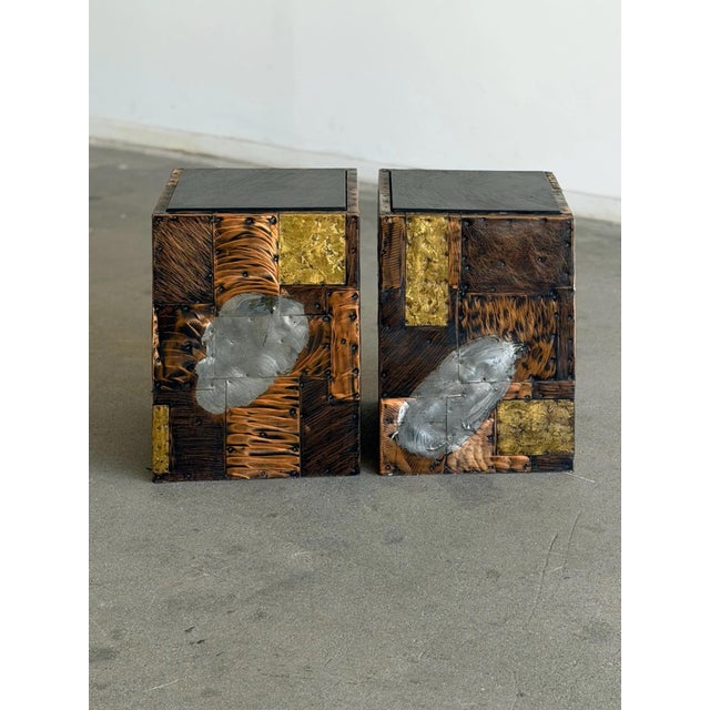 Pair of Paul Evans Side Tables With Original Slate Tops Circa 1960s For Sale In Los Angeles - Image 6 of 12