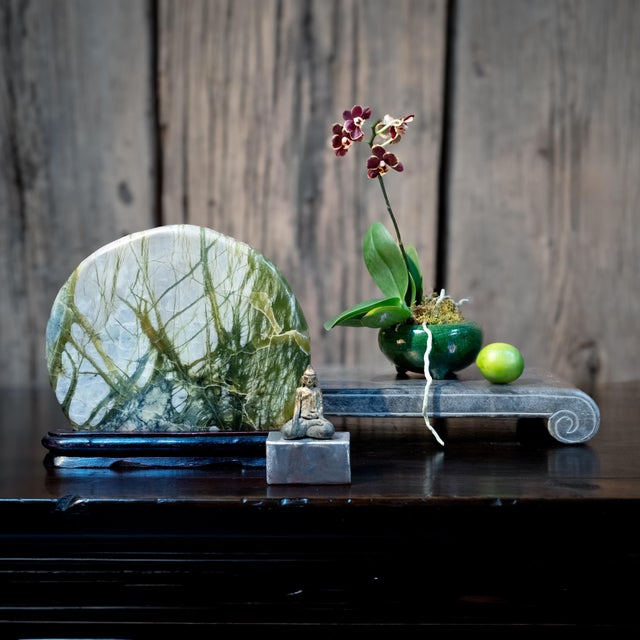 A well-chosen stone is a resting place for the mind, inspiring calm and contemplation. Marked by currents of jadeite, moss...