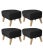 Set of 4 dark grey, natural oak Raf Simons Vidar3 My Own Chair Footstool by Lassen Dimensions: W 56 x D 58 x H 40 cm...