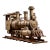 Early 20th Century Galvanized Steel Steam Locomotive Model on Track For Sale