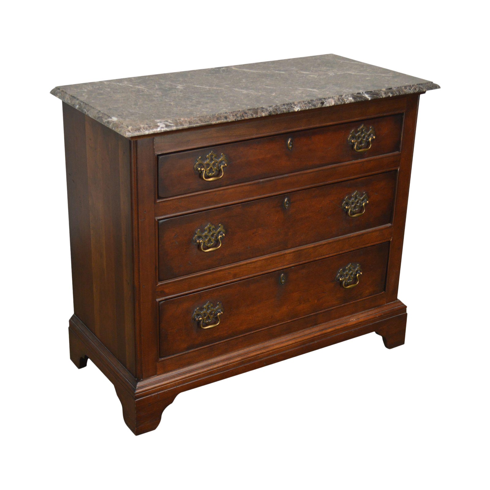 Century Cherry Wood Marble Top Chest of Drawers Chairish