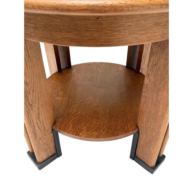 1920s Art Deco Dutch Coffee Table in Oak by Jan Brunott, 1920s For Sale - Image 5 of 16