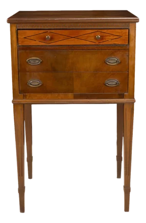 Mid 20th Century Charles P Limbert Arts & Crafts Oak Jewelry Chest Side Table Felt Lined Drawers