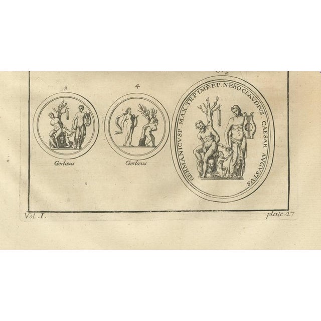 After Bernard de Montfaucon, Antique Roman Statues & Medals Plate, 1721, Engraving For Sale - Image 6 of 10