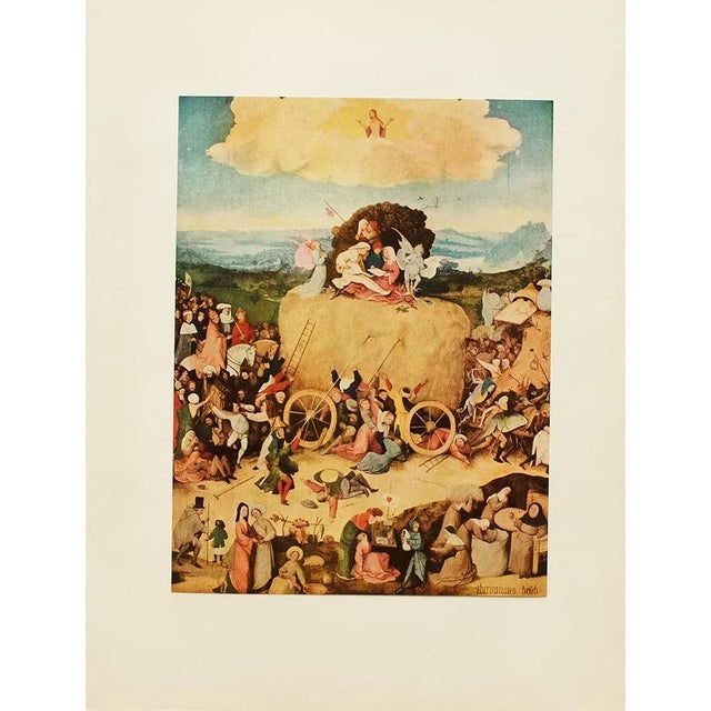 1955 After Bosch "The Hay-Wain", Vintage Full-Color Print For Sale In Dallas - Image 6 of 8