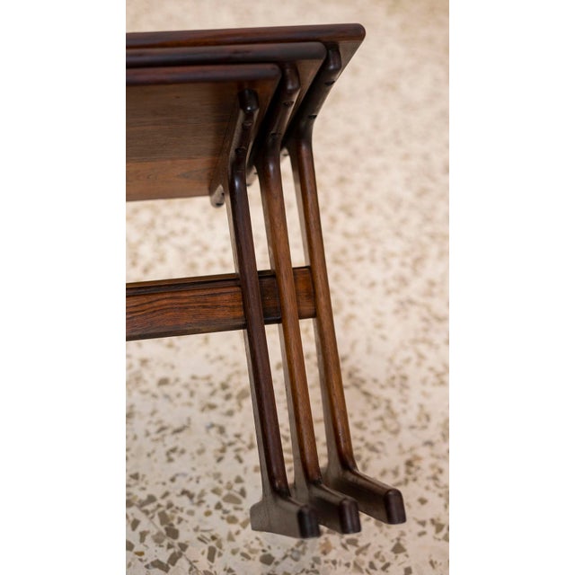 1960s Nesting Side Tables by Kai Kristiansen for Vildbjerg Møbelfabrik, Denmark, 1960s, Set of 3 For Sale - Image 5 of 6