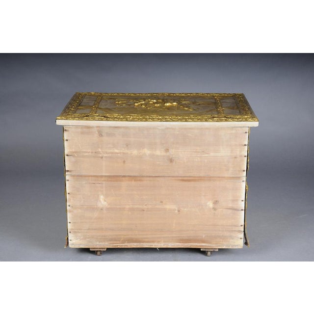 Antique Dutch Chest in Gilt Brass, 19th Century For Sale - Image 6 of 13