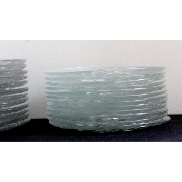 Vintage Kig Indonesia Clear Pressed Glass Grape & Vine Dinnerware Set, 35 Pieces For Sale - Image 15 of 16