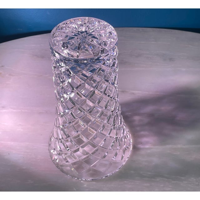 Vintage Waterford Alana 10" Brilliant Heavy Cut Crystal Vase For Sale In Atlanta - Image 6 of 7