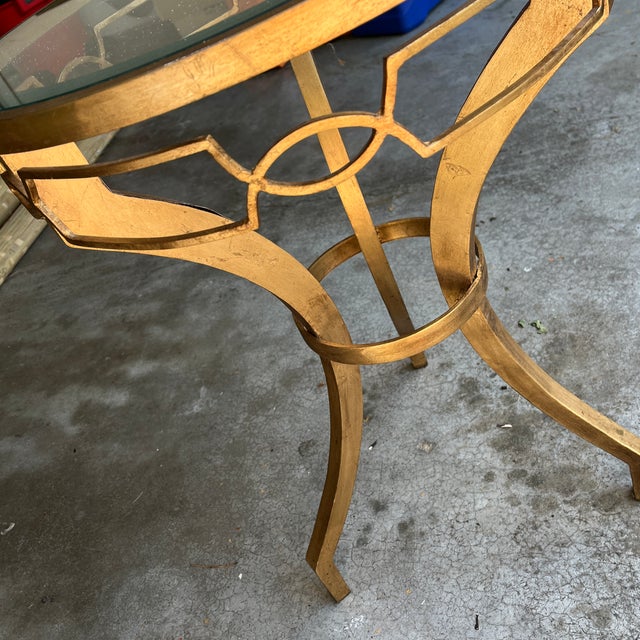 1980s Arteriors Modern Gold Leaf Finished Cinched Waist Side Table For Sale In Saint Louis - Image 6 of 12