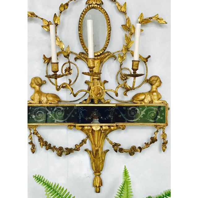 Wood Neoclassical Wall Sconces For Sale - Image 7 of 8