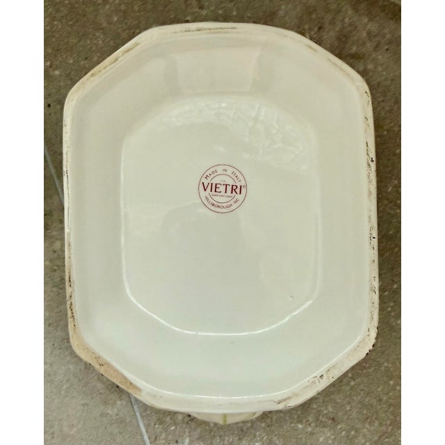 Soup Tureen and Lid in ‘Borgo Antico’ by Vietri of Italy, Olive Green Landscapes With Buildings Hand Painted an Off White Porcelain Ground For Sale - Image 9 of 12