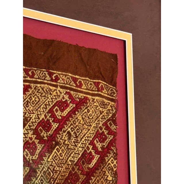 Textile Collection of Two Framed Pre-Columbian Textile Panels Chimu Chancay Culture For Sale - Image 7 of 12