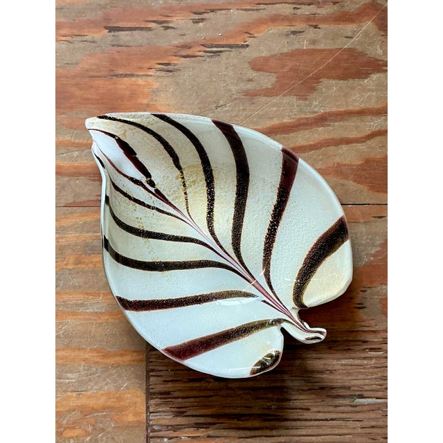 Mid 20th Century Vintage Italian Striped Glass Bowl After Murano For Sale - Image 5 of 7