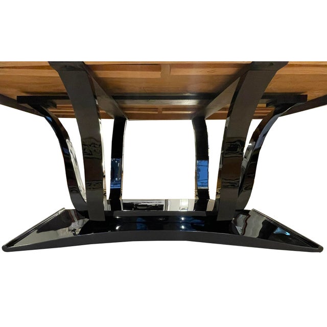 Wood Art Deco Dining Table in Black Lacquer, 1930 For Sale - Image 7 of 13