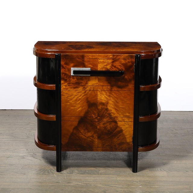 1930s Art Deco Machine Age Cabinet in Book-Matched & Burled Walnut by Donald Deskey For Sale - Image 5 of 13