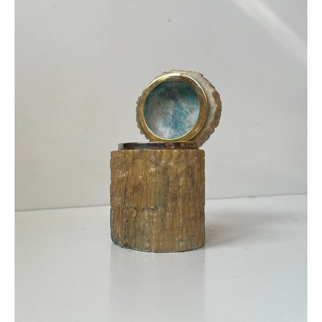 Mid-Century Modern Vintage Italian Alabaster Stone Trinket Box by Romano Bianchi, 1970s For Sale - Image 3 of 10