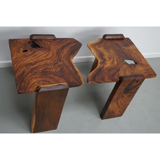 Vintage Natural Coffee Tables in Walnut, Ca 1970/1980 For Sale - Image 12 of 17