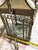 Shabby Chic Pair of Vintage Metal Chinoiserie Pagoda-Style Hanging Lanterns With Weathered Sage Green Finish For Sale - Image 3 of 12