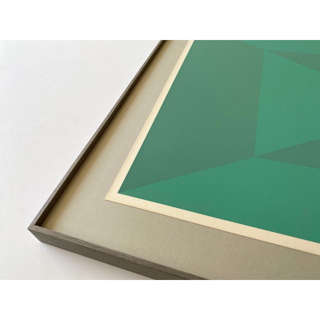 1970s Josef Albers Vintage 1971 Limited Edition Hand Signed " P-Blue " Framed Mid Century Modernist Exhibition Silkscreen Print For Sale - Image 5 of 18