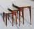 Wood 1960s Vintage Mid-Century Modern Nesting Tables – Set of 3 With Beige Tops & Tapered Maple/Beech Wood Legs For Sale - Image 7 of 17