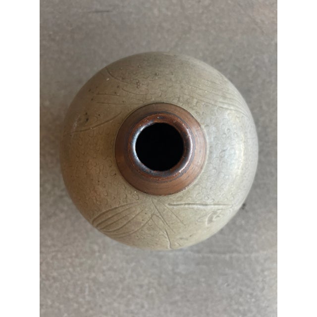 Mid Century Studio Vase Geometric Fish Incised Design For Sale In Las Vegas - Image 6 of 12