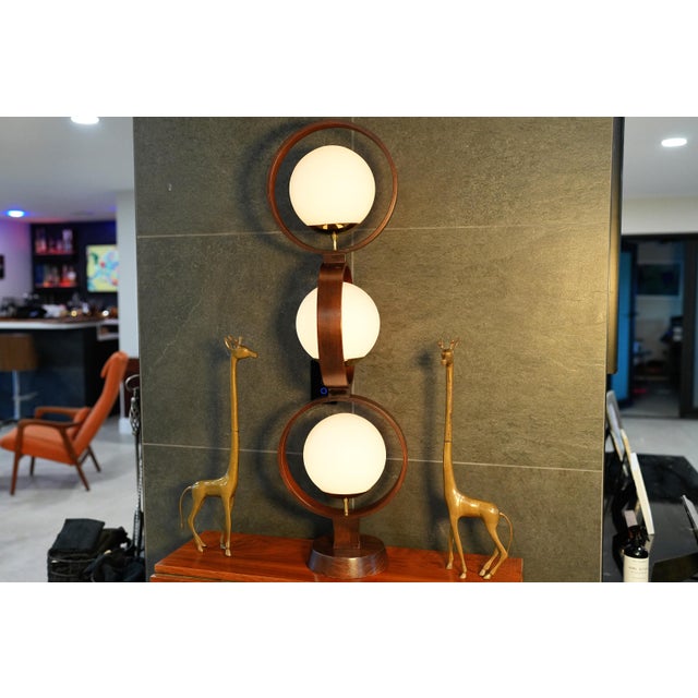 1960s Mid-Century Modern Modeline Globe Ring Table Lamp For Sale - Image 14 of 16
