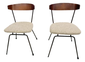 1950's Mid-Century Modern Clifford Pascoe Reupholstered Performance Fabric Chairs – A Pair