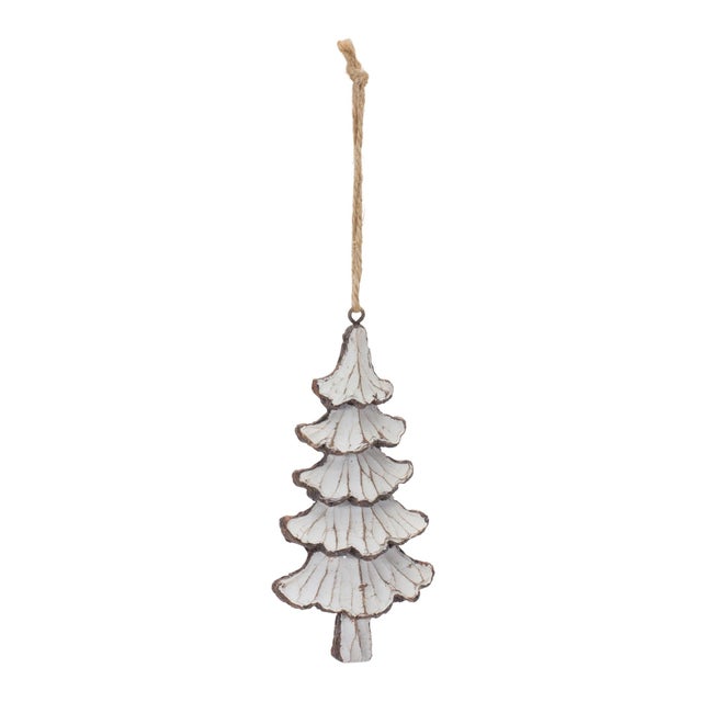 Contemporary Carved Pine Tree Ornament (Set of 12) For Sale - Image 3 of 5