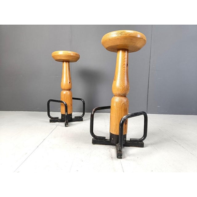Mid-Century Brutalist Bar Stools, 1960s, Set of 7 For Sale - Image 9 of 11