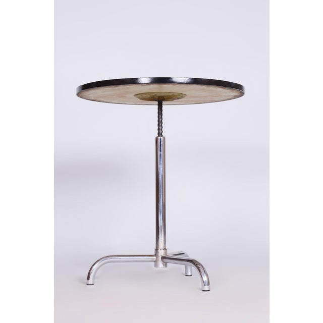 1930s Czech Bauhaus Coffee Table in Chrome attributed to j.halabala for Up Zavody, 1930s For Sale - Image 5 of 8