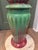 Ceramic Monumental Antique Weller Pottery Blended Majolica Jardiniere & Pedestal Set For Sale - Image 7 of 14