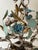 Blue Italian Florentine Tole Flower Chandelier in Gilt Iron, 1950 For Sale - Image 8 of 18