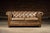 Traditional Vintage Chesterfield Tufted Leather Sofa With Cushions in Brown For Sale - Image 3 of 10