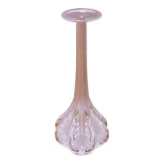 Vintage French Frosted Crystal Soliflore Vase by Marie-Claude Lalique For Sale