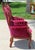 Vintage Victorian Revival Mahogany His & Hers Parlor Chairs Red Velvet Pair For Sale - Image 17 of 18