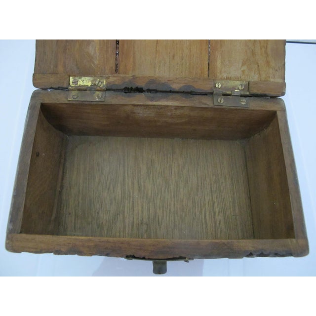 Chinese Carved Camphor Wood Landscape & Figural Cylindrical Lidded Trinket Box For Sale - Image 10 of 13
