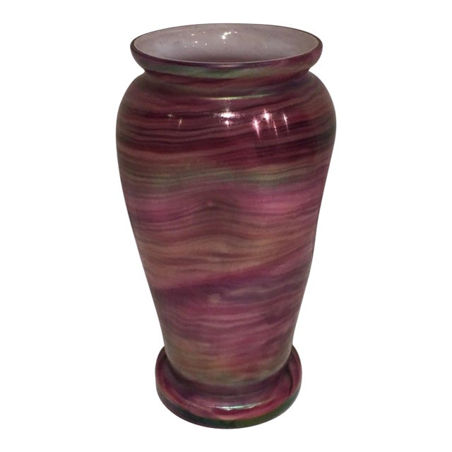 Circa 1970 Austrian Multicolor Glass Vase in the Style of Loetz For Sale