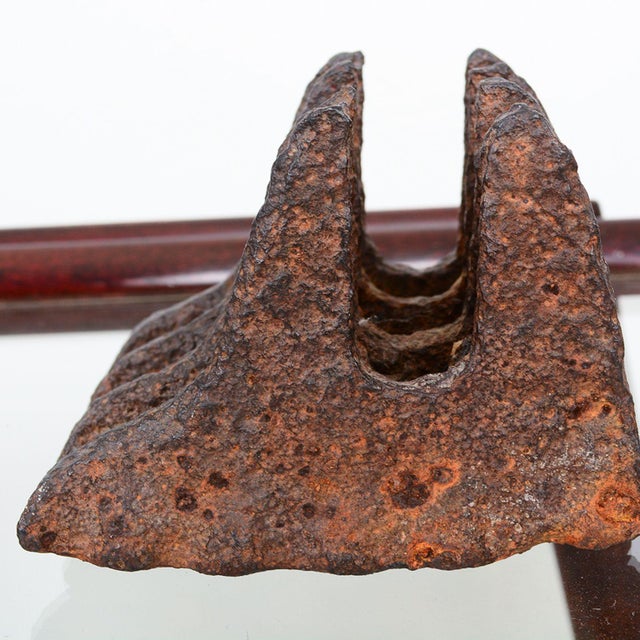 Brutalist 1970s Iron Door Stop Brutalist Style of Paul Evans For Sale - Image 3 of 10