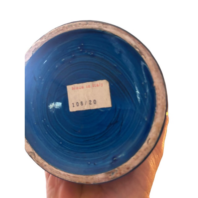 Aldo Londi Two Aldo Londi Vases in Rimini Blue With Mettalic Clovers For Sale - Image 4 of 11
