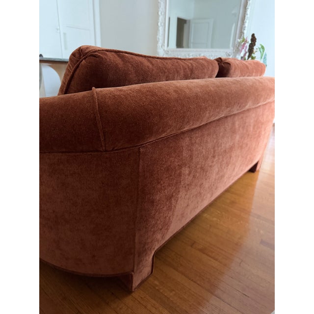 Textile 80's Curved Sofa in Style of Vladimir Kagan Directional For Sale - Image 7 of 10