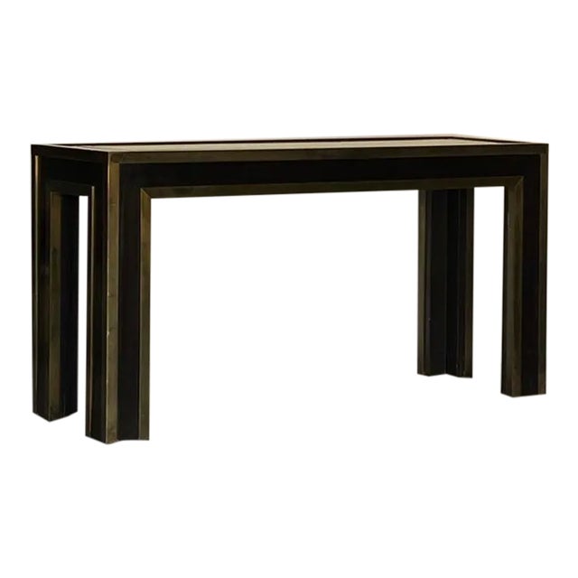 Mid 20th Century French Ebonized and Gilt Bronze Console For Sale