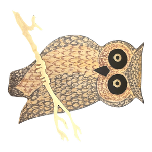 Mid Century Modern Small Couroc Tray With Owl