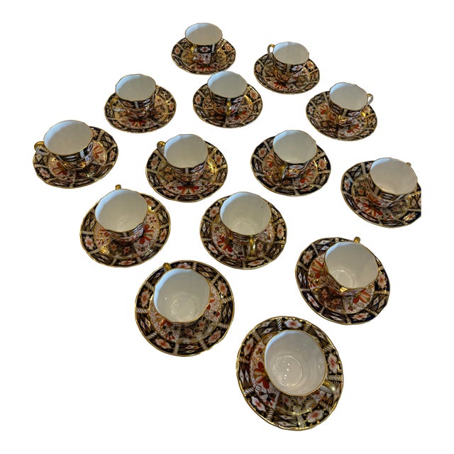 14 Amari royal crown derby tea cups and saucers. Wedding present 1983. Love the gorgeous pattern of these Japanese...